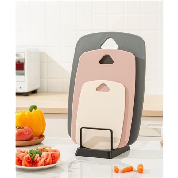 Cutting Boards, Plastic Cutting Board Set of 3, Thick Chopping Boards (Pink) - Picture 3 of 7